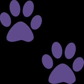 Three Inch Ultra Violet Purple Paws on Black