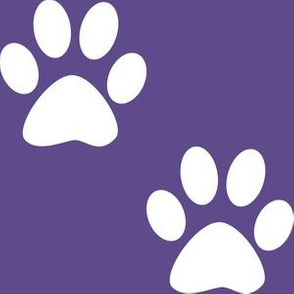 Three Inch White Paws on Ultra Violet Purple