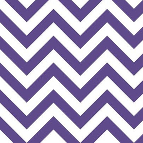 Three Inch Ultra Violet Purple and White Chevron Stripes