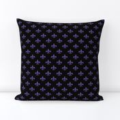 One Inch Ultra Violet Purple Fleur-de-lis on Black