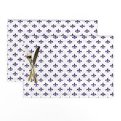 One Inch Ultra Violet Purple Fleur-de-lis on White