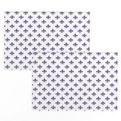 One Inch Ultra Violet Purple Fleur-de-lis on White