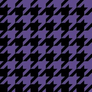 One Inch Ultra Violet Purple and Black Houndstooth Check