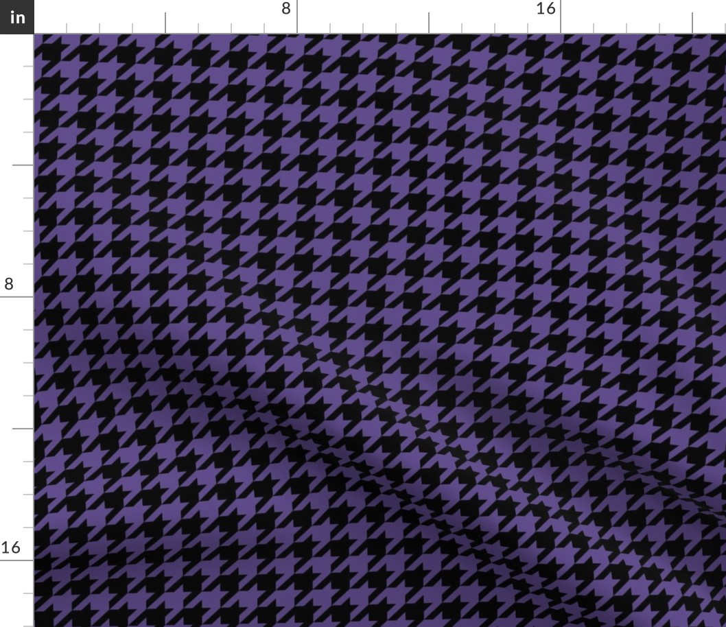 One Inch Ultra Violet Purple and Black Houndstooth Check