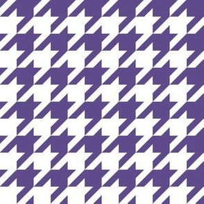 One Inch Ultra Violet Purple and White Houndstooth Check