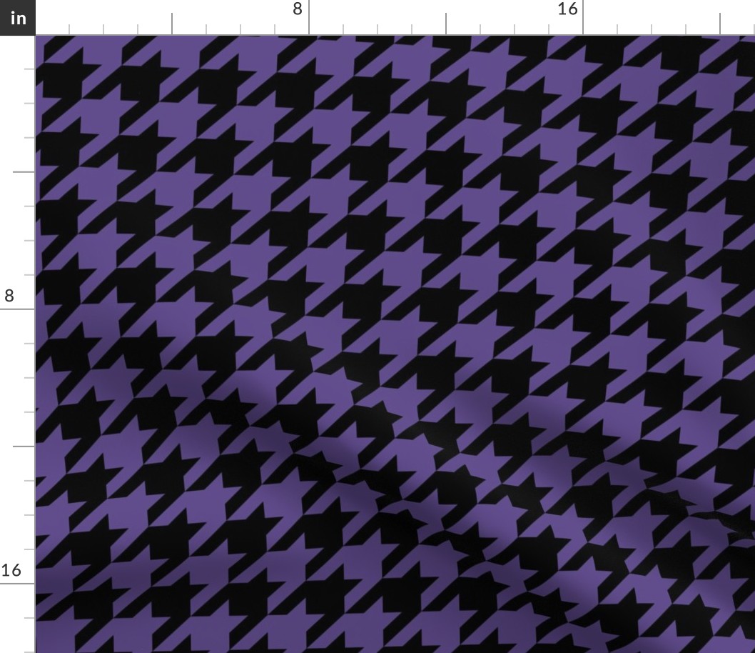 Two Inch Ultra Violet Purple and Black Houndstooth Check