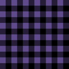 Half Inch Ultra Violet Purple and Black Gingham Check