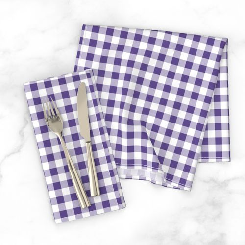 Half Inch Ultra Violet Purple and White Gingham Check