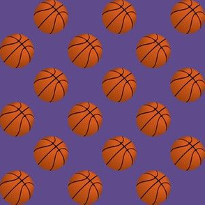 One Inch Basketball Balls on Ultra Violet Purple