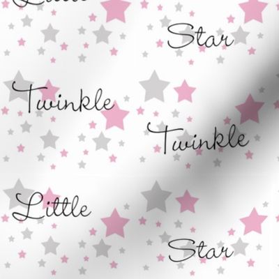 Pink Twinkle Little Star Gray Grey