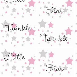 Pink Twinkle Little Star Gray Grey