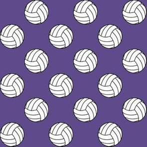 One Inch Black and White Sports Volleyball Balls on Ultra Violet Purple