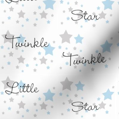 Baby Blue Twinkle Little Star Gray Grey