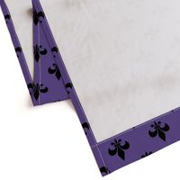 Three Inch Black Fleur-de-lis on Ultra Violet
