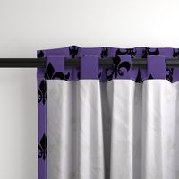 Three Inch Black Fleur-de-lis on Ultra Violet