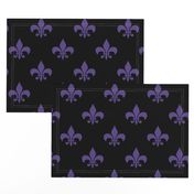 Three Inch Ultra Violet Purple Fleur-de-lis on Black