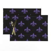 Three Inch Ultra Violet Purple Fleur-de-lis on Black