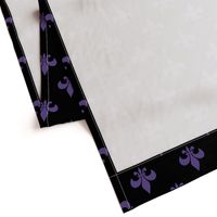 Three Inch Ultra Violet Purple Fleur-de-lis on Black