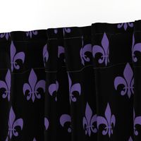 Three Inch Ultra Violet Purple Fleur-de-lis on Black