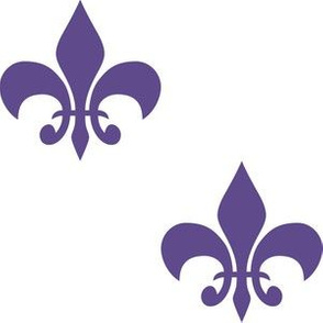 Three Inch Ultra Violet Purple Fleur-de-lis on White