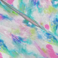 Watercolour Abstract Paint Strokes Blue Mint Green Pink