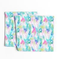 Watercolour Abstract Paint Strokes Blue Mint Green Pink