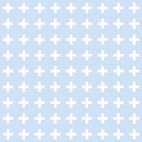 White Cross Baby Blue