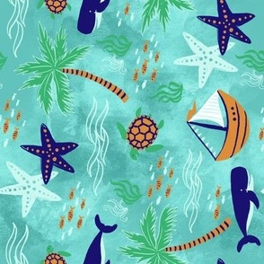 Tropical Whales and Sailboats