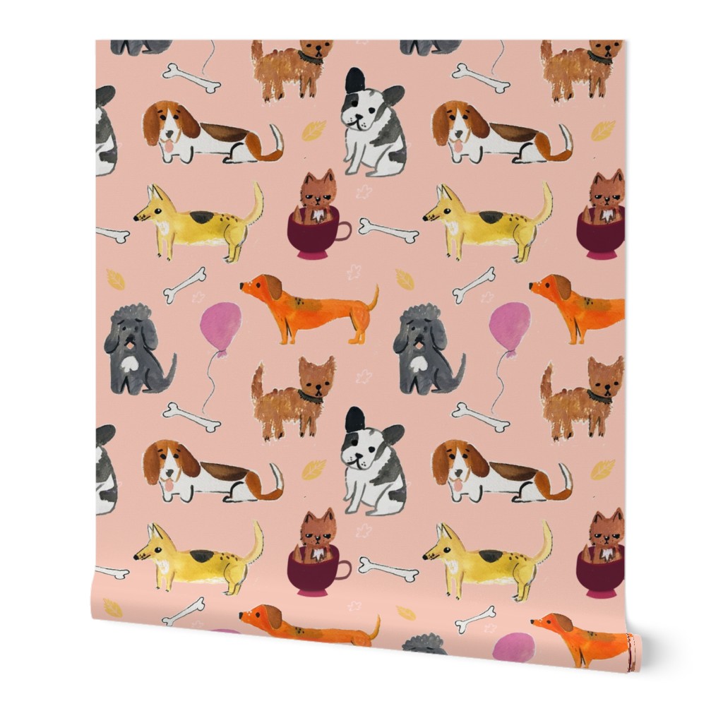 Hand painted dog partys pattern