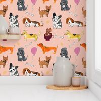Hand painted dog partys pattern