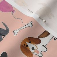 Hand painted dog partys pattern