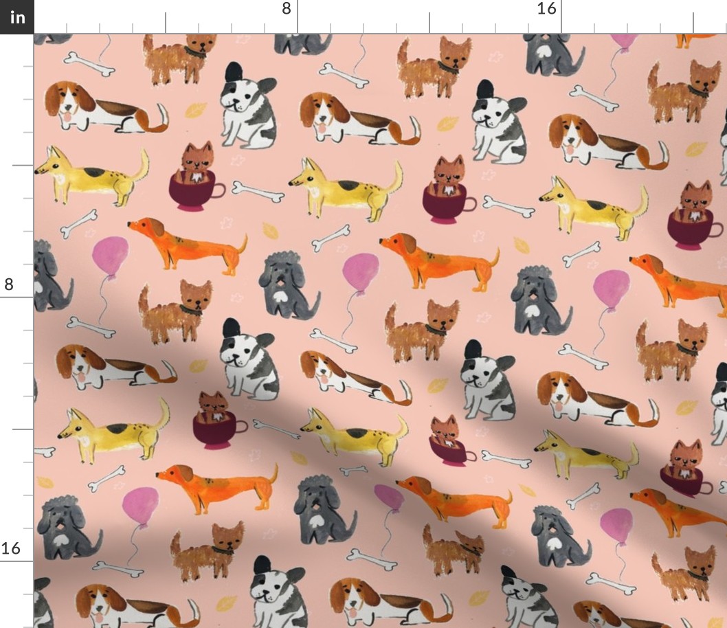 Hand painted dog partys pattern