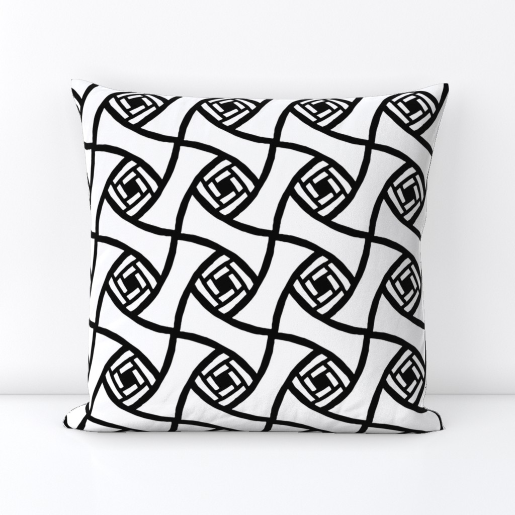 Jumbo Abstract tile black and white || Coloring Book Large Scale