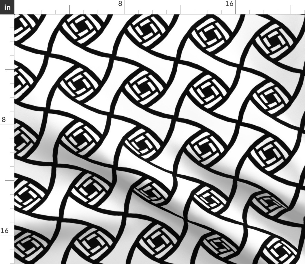 Jumbo Abstract tile black and white || Coloring Book Large Scale