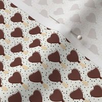 3/4" -  heart shaped ice-cream - cream with dots
