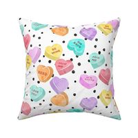(jumbo scale) valentines day heart candy - conversation hearts  on spots 