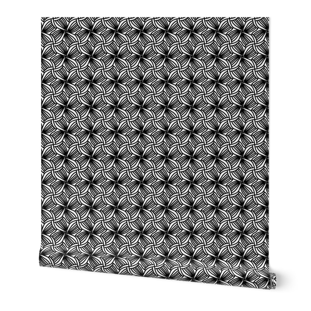 Abstract Black and White Jumbo Four Leaf Floral || Leaves Flower Coloring Book _ Miss Chiff Designs 