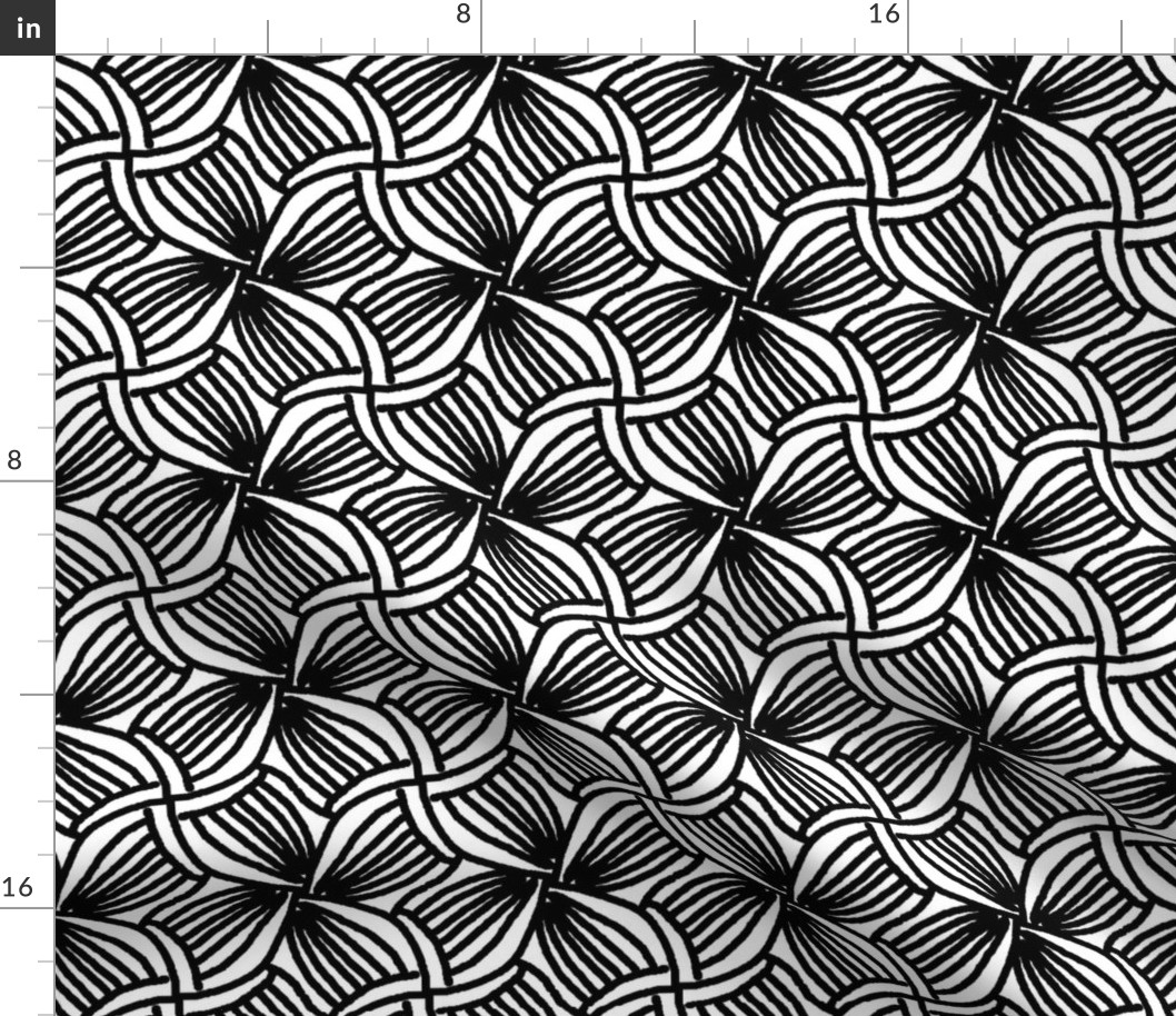 Abstract Black and White Jumbo Four Leaf Floral || Leaves Flower Coloring Book _ Miss Chiff Designs 