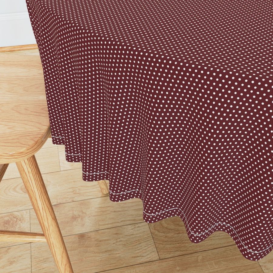 Tiny Little Red Wine Maroon Polka Dots Spots 