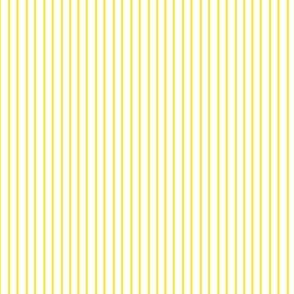 17-07B Pin Stripe pinstripe white on Lemon sun yellow  ||  Home Decor 