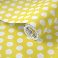 17-07ALemon Sun Yellow White Large Polka Dot || Spots drops Miss Chiff Designs 