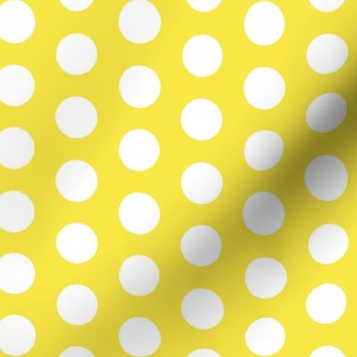 17-07ALemon Sun Yellow White Large Polka Dot || Spots drops Miss Chiff Designs 