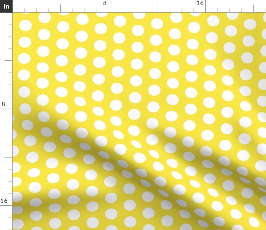 17-07ALemon Sun Yellow White Large Polka Dot || Spots drops Miss Chiff Designs 