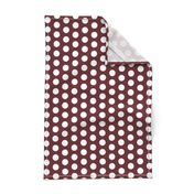 White Large Polka Dot on Wine Red Maroon || Spots Drops  Home Decor 