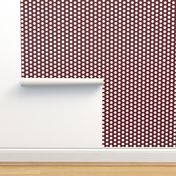 White Large Polka Dot on Wine Red Maroon || Spots Drops  Home Decor 