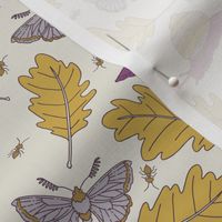 Oak Leaves and Bugs - Purple