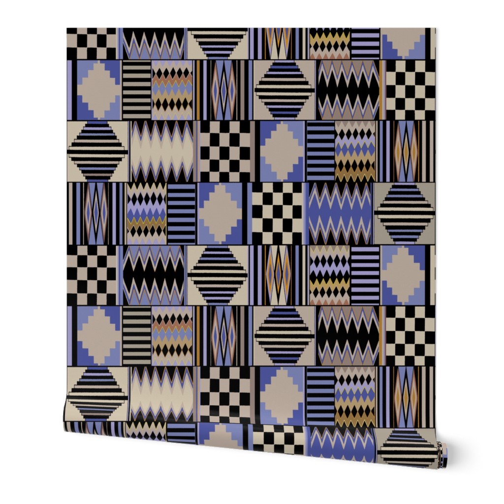 African Kente Cloth - Contemporary Blue - Design 7075831