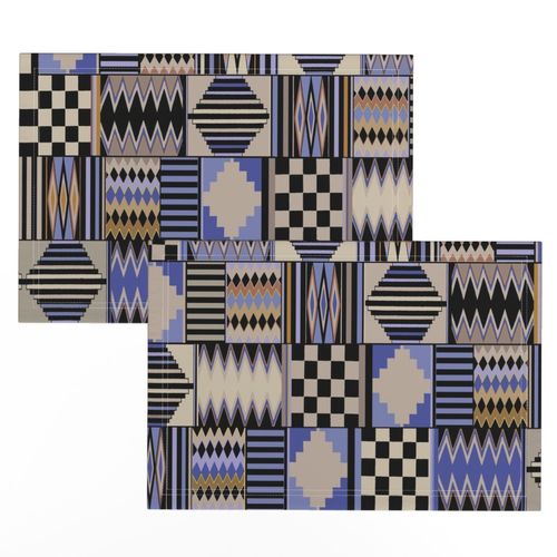 African Kente Cloth - Contemporary Blue - Design 7075831