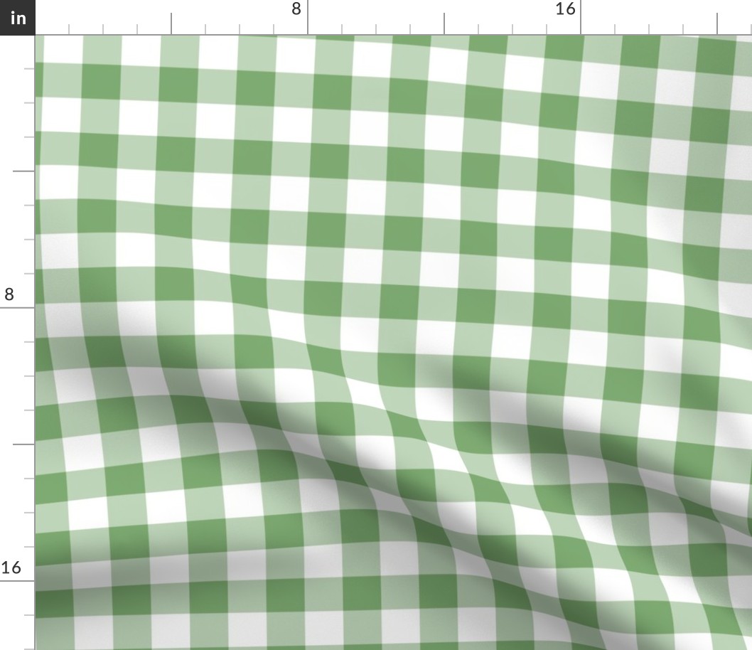 Plain Gingham in Grass Green