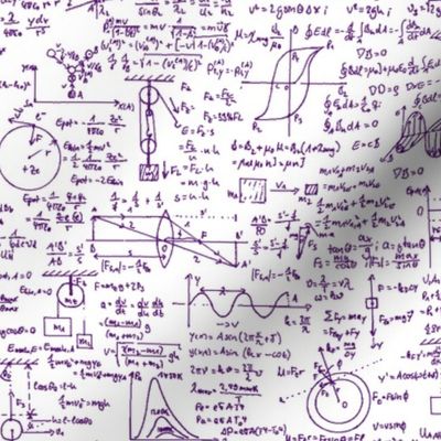 Purple Physics Equations // Large